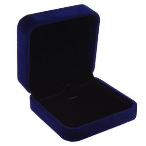 2 Pack Cosmos Velvet Necklace Pendant Gift Box Jewelry Box (Royal Deep Blue Colo